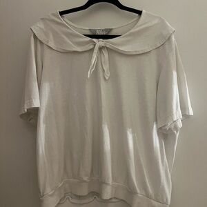 Blair White Sailor Collar Tie Front Blouse